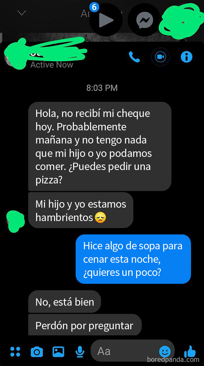 Mi hijo no ha comido desde ayer