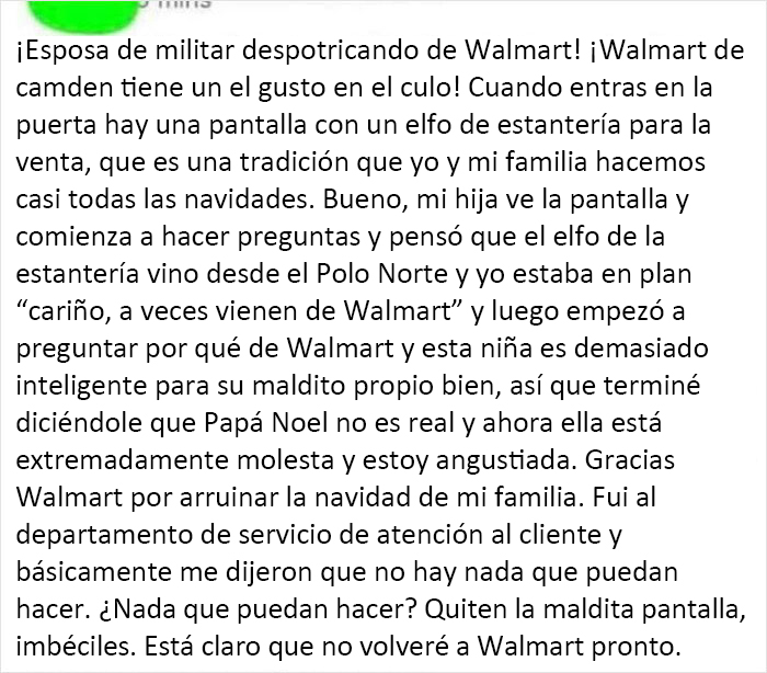 Gracias por tu servicio, esposa de militar. Lamento haberle arruinado la Navidad - Walmart