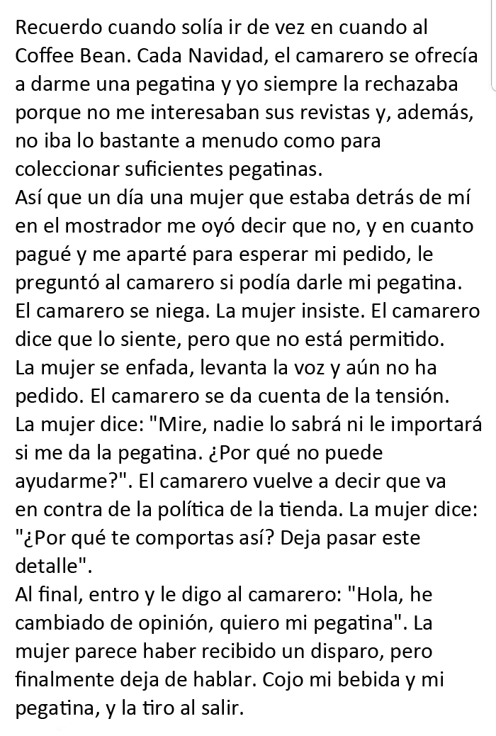 Cuento navideño sobre la búsqueda de un diario gratuito en una cafetería por parte de una mujer titulada