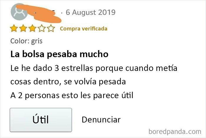 Reseña de Amazon de una mochila