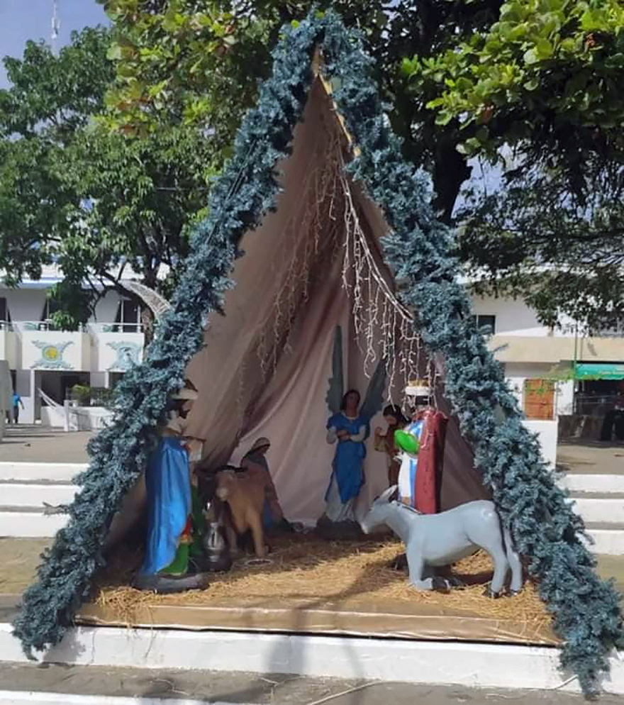 Esta mamá perro sorprendió a todos dando a luz a sus cachorritos en un Nacimiento en Palenque, México