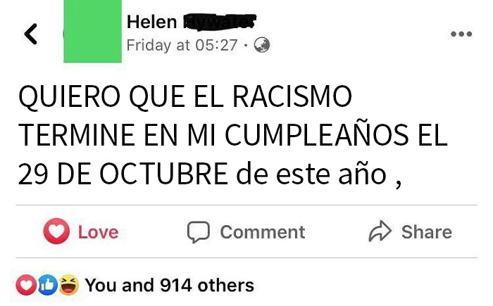 Helen acabará ella sola con el racismo