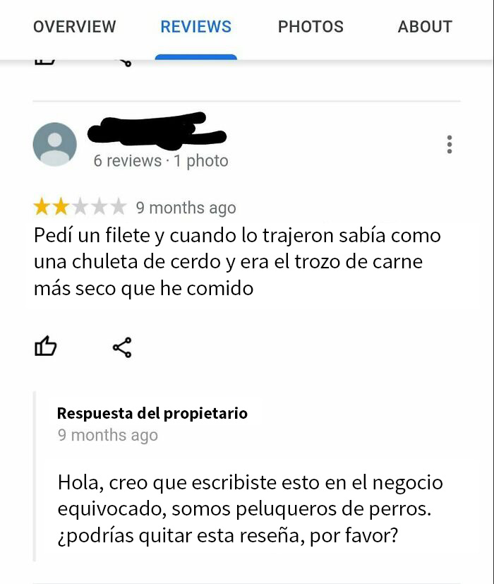 Sus filetes saben a perro