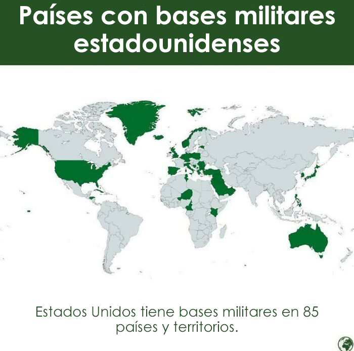 Países donde EE. UU. tiene bases militares