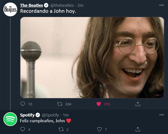 Tal día como hoy murió John Lennon, Spotify no lo sabía