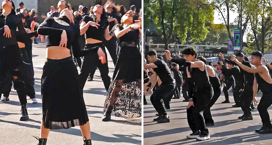 Durante este flashmob se recreó el baile de Merlina en plena Ciudad de México