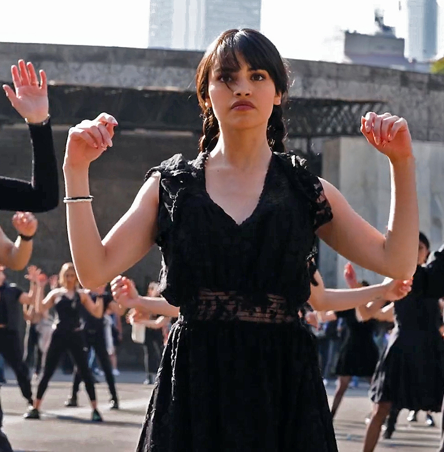 Durante este flashmob se recreó el baile de Merlina en plena Ciudad de México