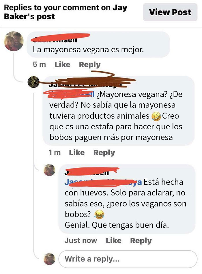 Espera, ¿la mayonesa no está hecha solo de plantas?