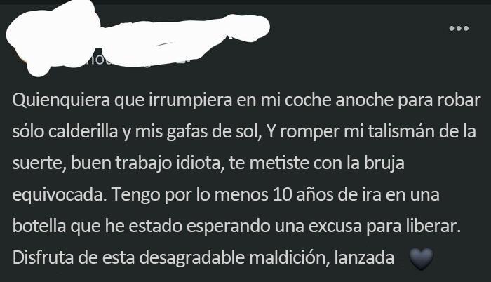 Un ladrón de coches se metió con la bruja equivocada