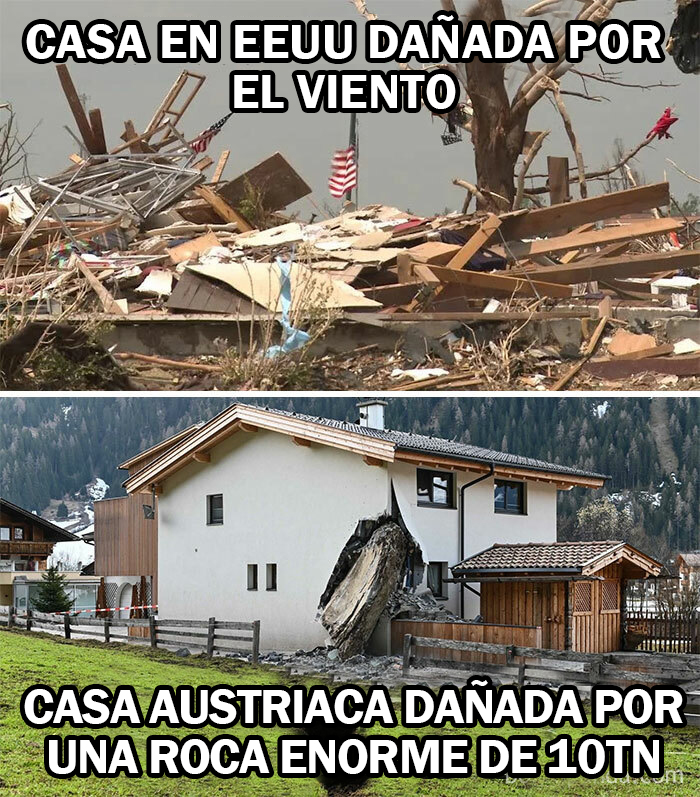 El común de los europeos vs los estadounidense que no conciben una casa que no esté hecha de paneles de yeso y serrín