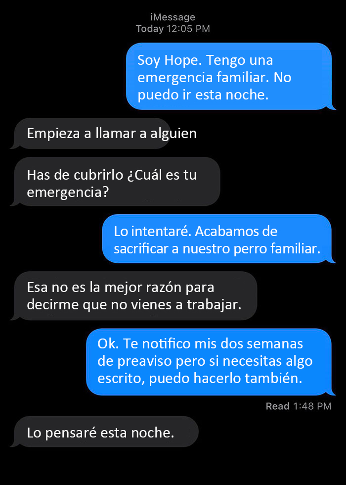 La jefa cambió de opinión muy rápido