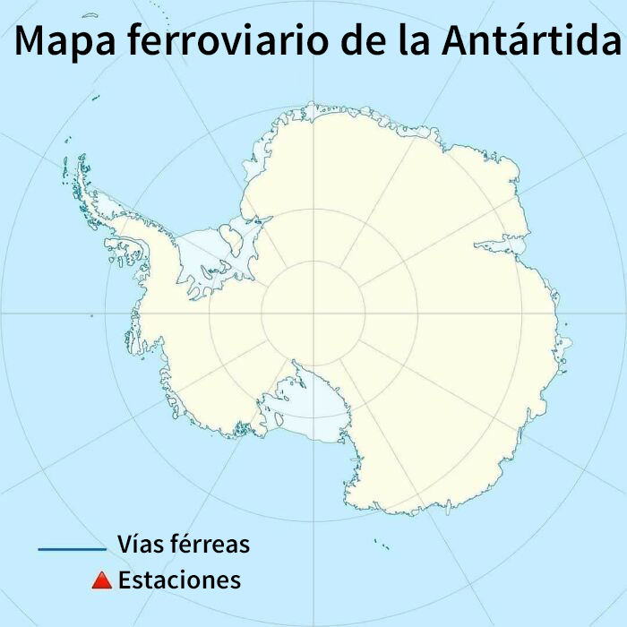 Mapa ferroviario de la Antártida