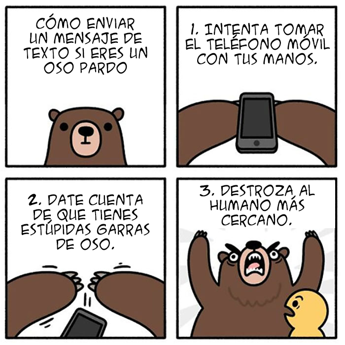 Cómo enviar un mensaje de texto si eres un oso pardo