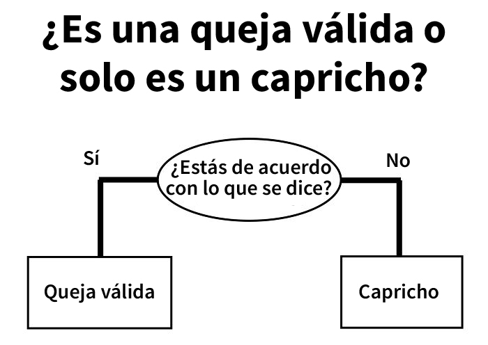 ¿Es una queja válida o solo es un capricho?