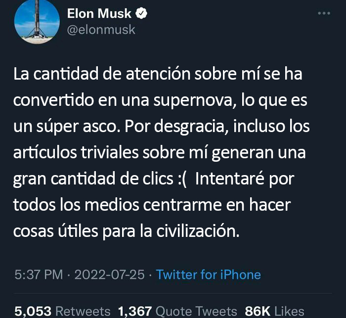 Elon Musk presume de humildad