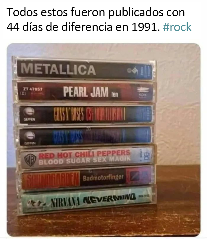 Publicados con 44 días de diferencia en 1991