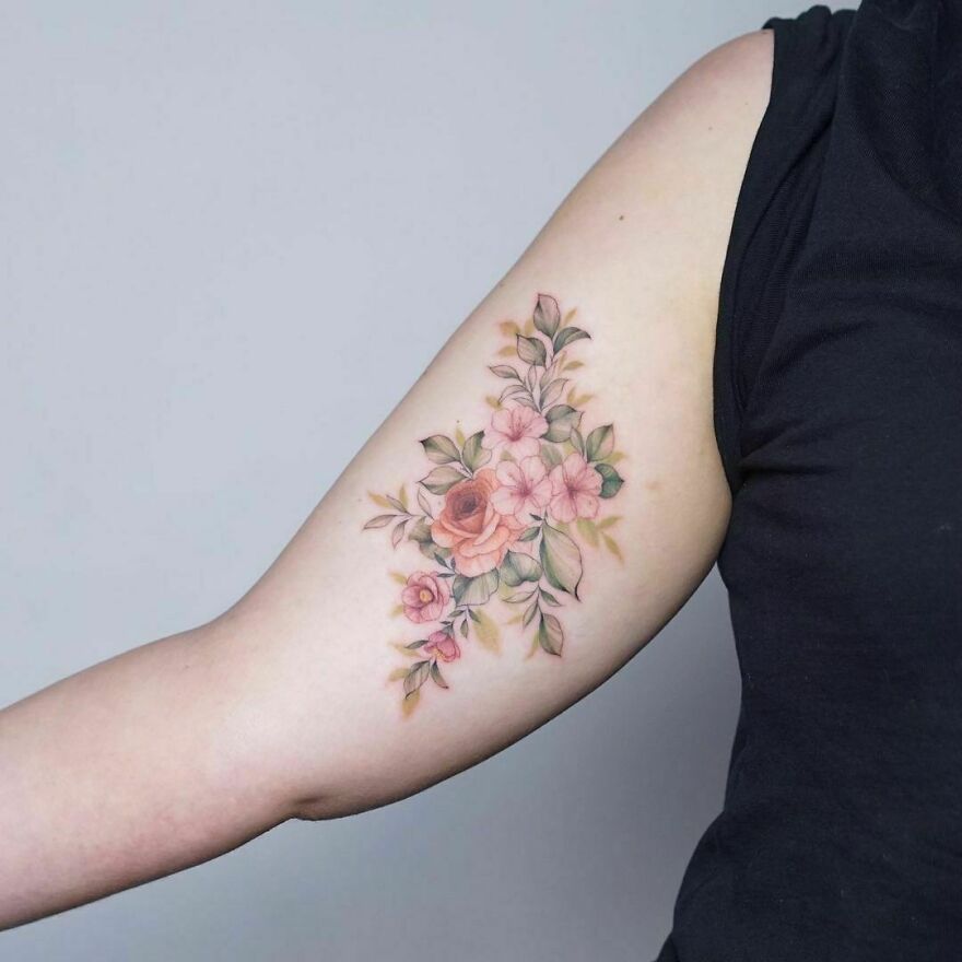 50 Tatuajes Florales Que Parecen Pinturas De Acuarela Sobre La Piel
