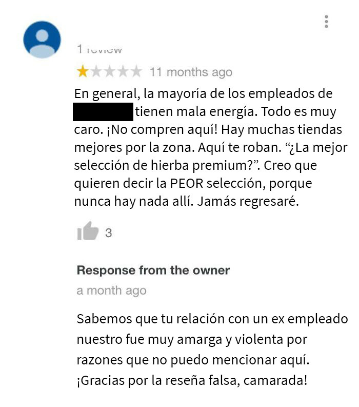 Denuncian una falsa reseña de Google