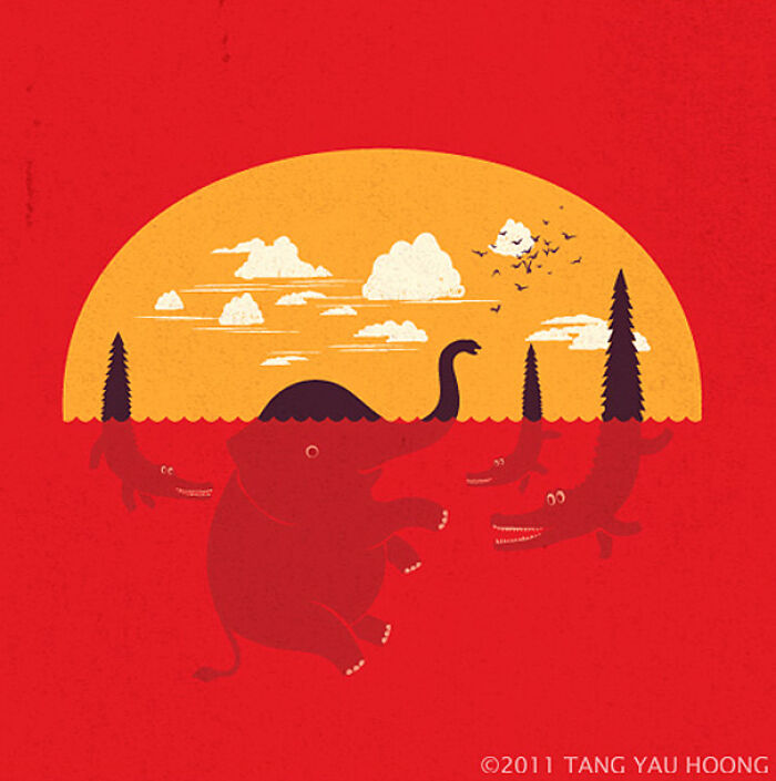 30 Clever Illustrations By Tang Yau Hoong That Make Use Of Negative Space