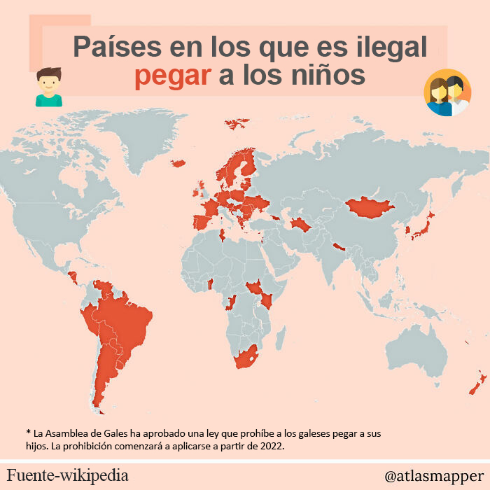 Países en los que es ilegal pegar a los niños