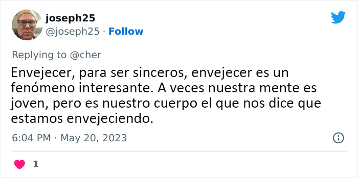 Cher comparte en Twitter una reflexión sobre el envejecimiento el día de su 77 cumpleaños