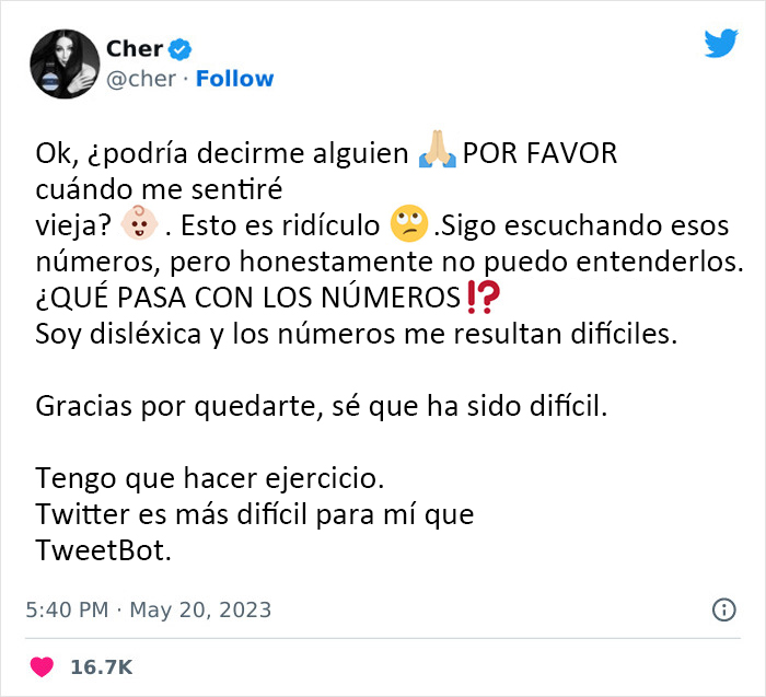 Cher comparte en Twitter una reflexión sobre el envejecimiento el día de su 77 cumpleaños