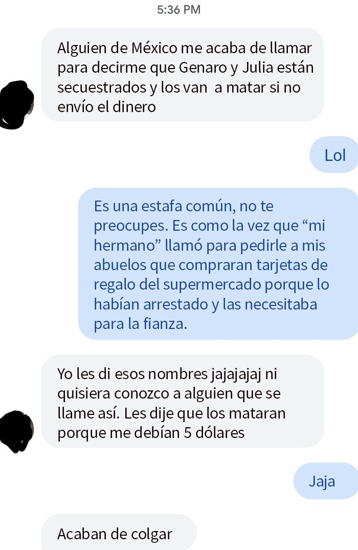 Me alegra ver que mi novio tiene una buena cabeza sobre los hombros