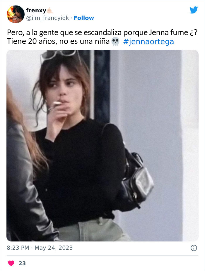 La madre de Jenna Ortega pilló a su hija fumando en público y la regañó a través de Instagram