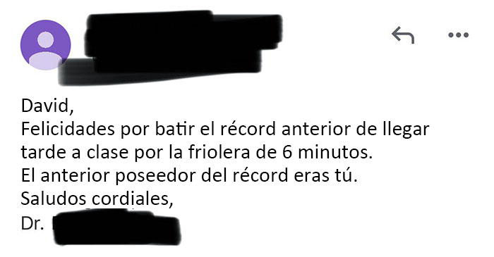 Mi profesor me envió este correo pasivo-agresivo