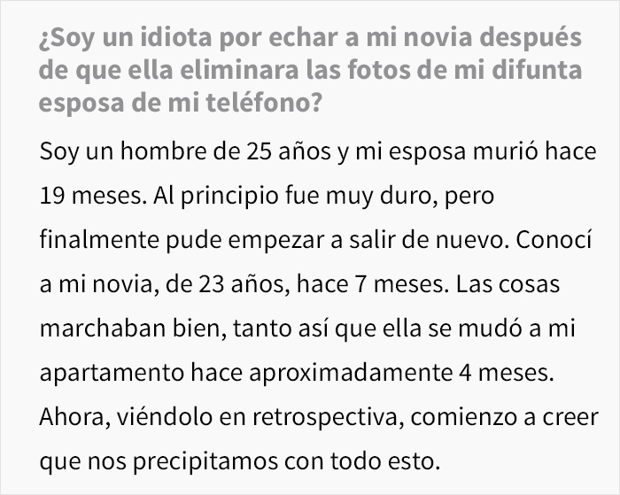 Este hombre echó a su novia de casa después de que ella borrara las fotos de su difunta esposa