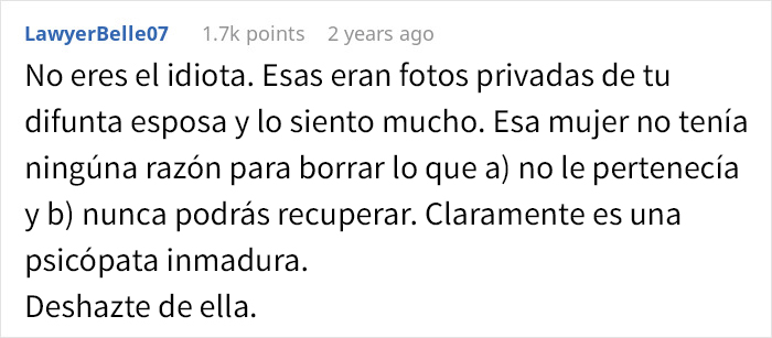 Este hombre echó a su novia de casa después de que ella borrara las fotos de su difunta esposa