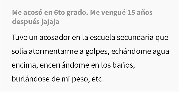 Esta persona se vengó de su acosador 15 años después, arruinando su compromiso