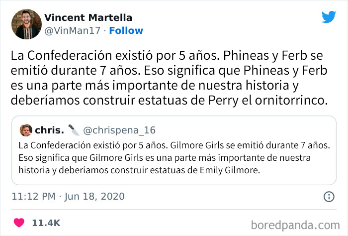 Supongo que tiene razón, yo también quiero ver estatuas de Perry el ornitorrinco en la entrada de todos los edificios gubernamentales…