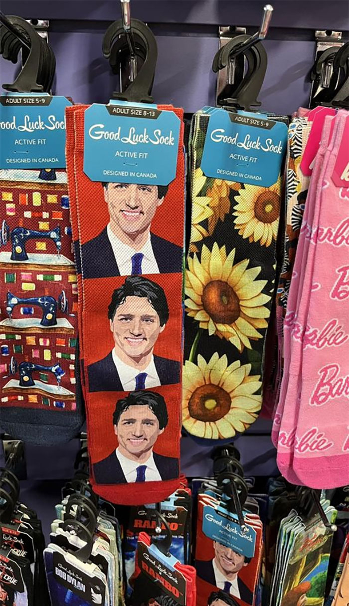 Calcetines con la cara de Trudeau
