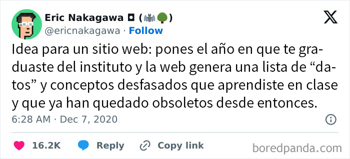 ¿Qué datos desfasados se te ocurren?