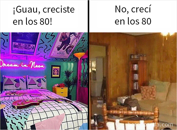 Cómo la gente cree que eran los 80 VS la realidad