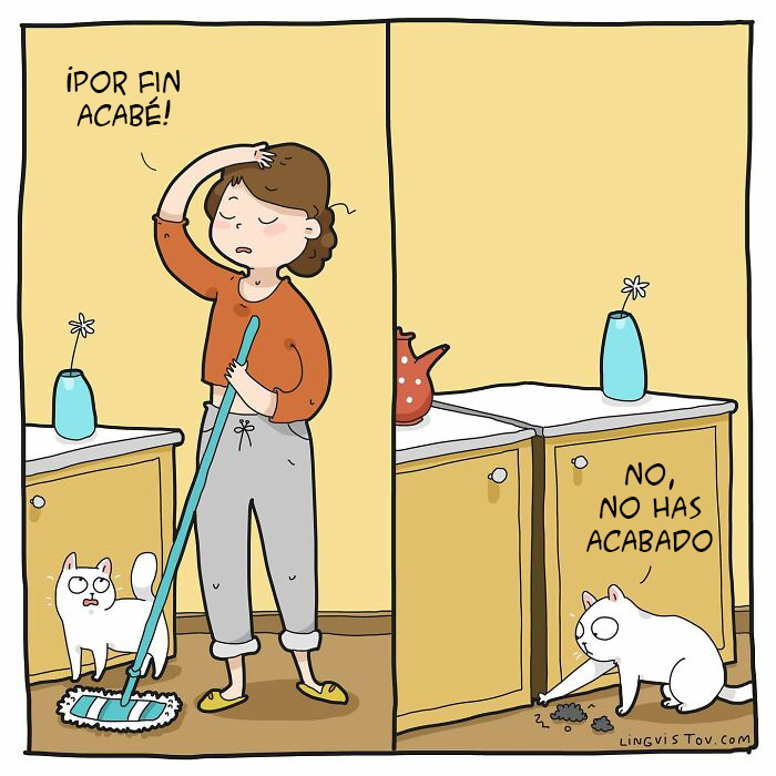 Artist Illustrates What It's Like To Live With A Cat (30 New Pics)