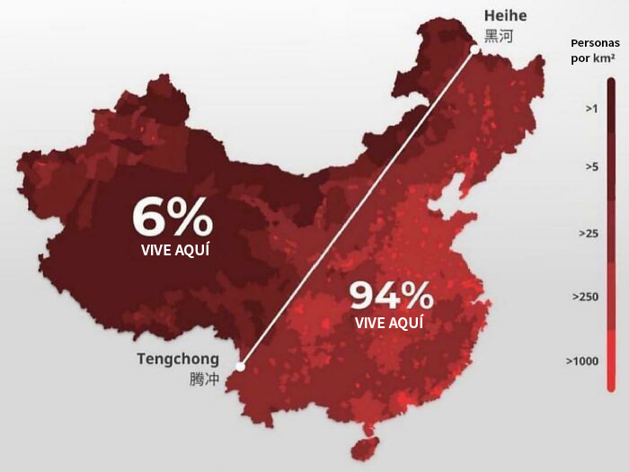 Densidad de población en China