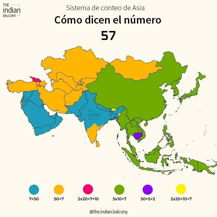 Cómo dicen el nº 57 en Asia