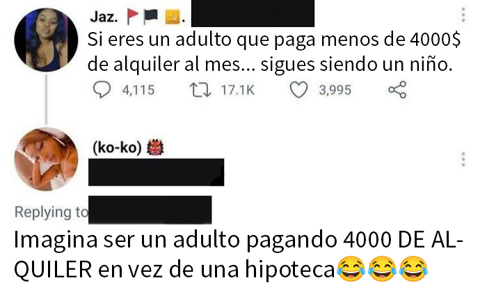 Ah, sí, 4000 de alquiler