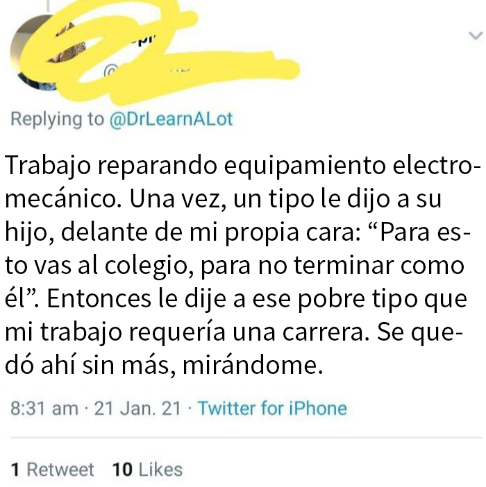 Cada trabajo debería ser apreciado