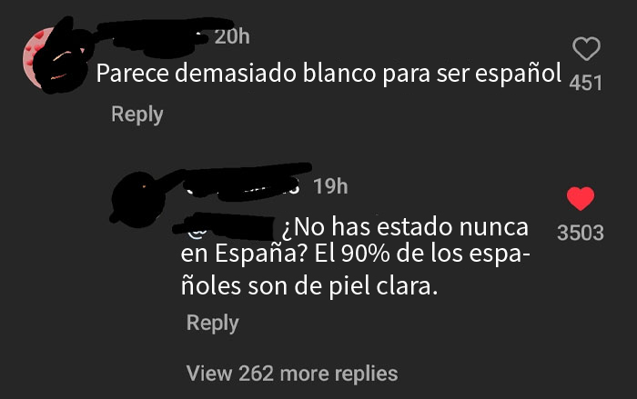 Demasiado blanco para ser español
