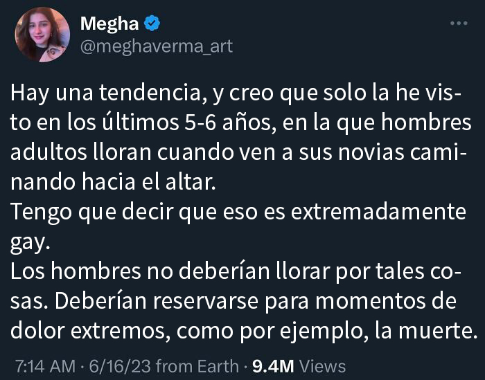 Parece que ahora llorar en tu propia boda es de gays