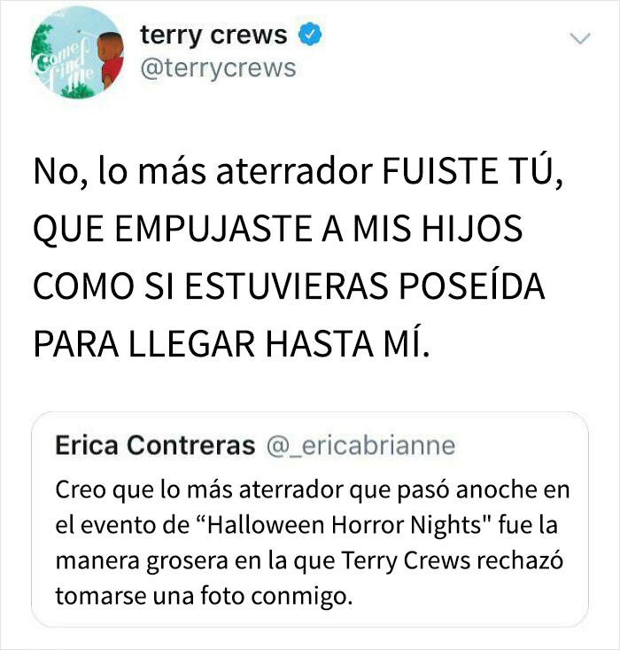 Terry Crews le responde a una “fan”
