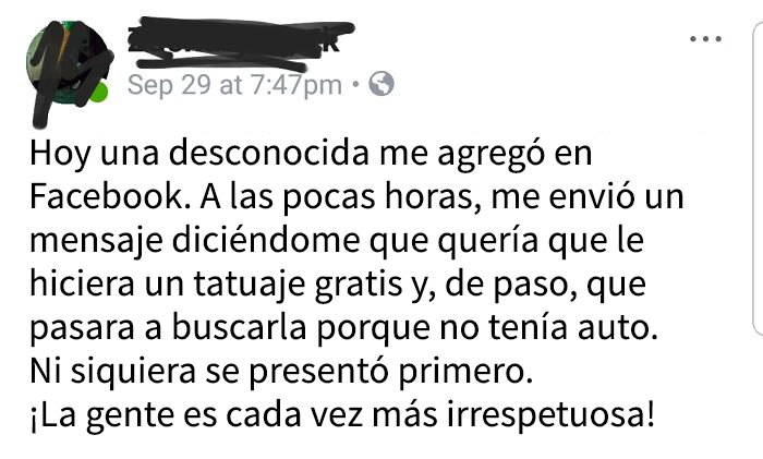 Esto lo compartió un tatuador de mi ciudad