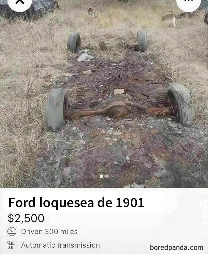Coche antiguo y oxidado en venta en Facebook Marketplace.