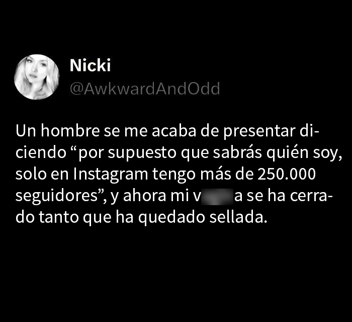 Nicki comparte un comentario en redes sociales sobre una experiencia con un hombre famoso de Instagram.