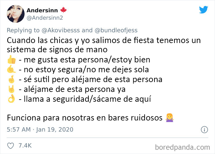 Sistema de signos de mano para seguridad personal en fiestas, guía genial con consejos que no enseñan en escuelas.