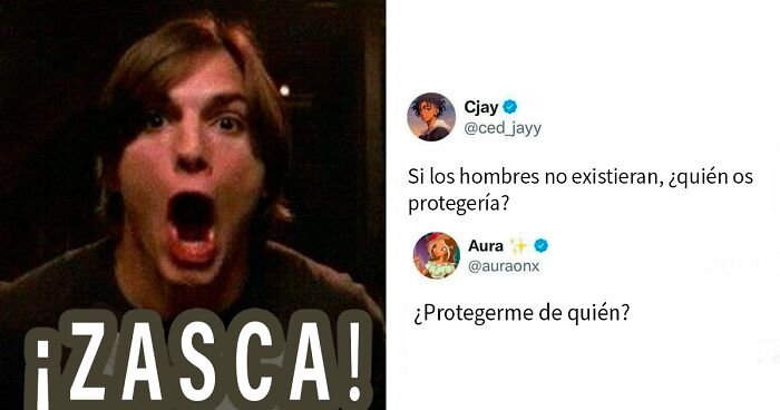 Hombre con expresiu00f3n de sorpresa junto a discusiu00f3n en redes sobre insultos ingeniosos y su genialidad.