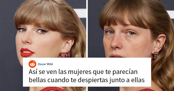 Comparaciu00f3n de mujeres bellas de Hollywood con y sin procedimientos cosmu00e9ticos, mostrando diferencias en su apariencia natural.